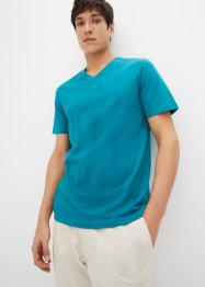 T-skjorte med V-hals, av økologisk bomull (2-pack), bpc bonprix collection