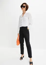 High Waist-bukse i lin-viskosemiks med kortere benlengde, bonprix