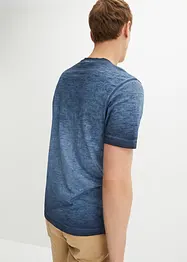 Henley T-skjorte av økologisk bomull med vasket look, kort arm, bonprix