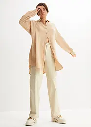 Lang, oversized bluse i musselin, bonprix