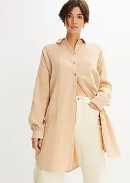 Lang, oversized bluse i musselin, bonprix