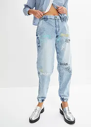 Barrel-jeans med print, bonprix