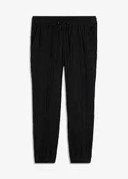 Regular Fit-pull on-bukse i musselin, Tapered, bonprix