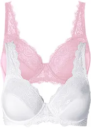 Bøyle-BH med delikate blonder (2-pack), bonprix