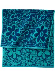 Håndkle med jacquard - blomstermønster, bonprix