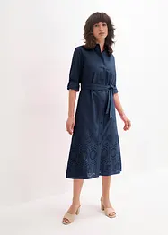 Skjortekjole med hullbroderi, bonprix