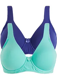 T-skjorte-BH med bøyle og økologisk bomull (2-pack), bonprix