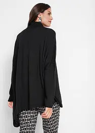 Genser i poncho-stil med asymmetrisk fald og høy hals, bonprix