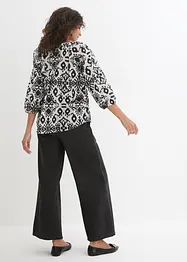 Bomullsbluse med print, bonprix