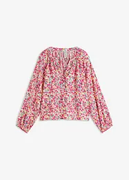 Bluse med blomsterprint i strukturert viskose, bonprix