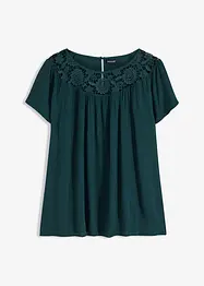 Bluse med blonde, bonprix