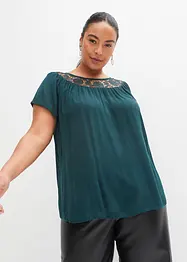 Bluse med blonde, bonprix