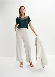 Bluse med blonde, bonprix