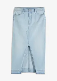 Jeansskjørt med splitt, bonprix