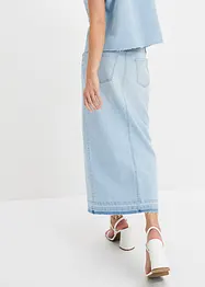 Jeansskjørt med splitt, bonprix