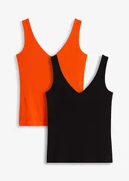 Ribbet topp i 100% økologisk bomull (2-pack), bonprix