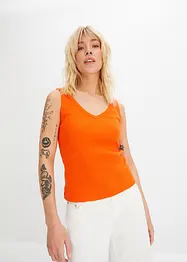 Ribbet topp i 100% økologisk bomull (2-pack), bonprix