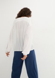 Ledig crinkle-bluse med knappestolpe, bpc bonprix collection