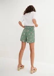 Crinkle-shorts med print og elastisk linning, bonprix