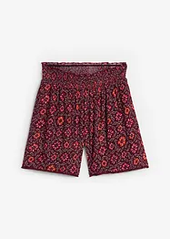 Crinkle-shorts med print og elastisk linning, bonprix