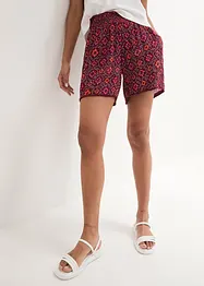 Crinkle-shorts med print og elastisk linning, bonprix