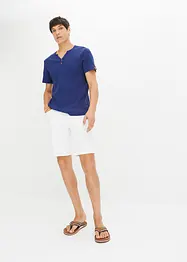 Ribbet Henley-shirt av økologisk bomull, kort arm, John Baner JEANSWEAR