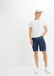 Cargo-jeansbermuda av økologisk bomull, Loose Fit, RAINBOW