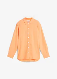 Oversized bluse av linmiks med dekorativ knappestolpe bak, bpc bonprix collection