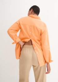 Oversized bluse av linmiks med dekorativ knappestolpe bak, bpc bonprix collection