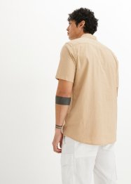Kortermet skjorte med lin, bpc bonprix collection