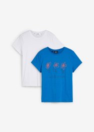Basic T-skjorte med print (2-pack), bpc bonprix collection