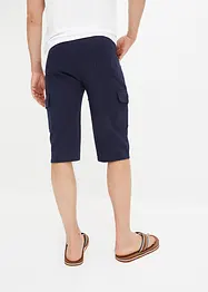 Lang cargo-bermudashorts i bomullstrikot, Regular Fit, bonprix