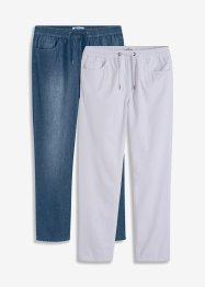 Classic Fit slip on-jeans i sommerlig denim (2-pack), bonprix