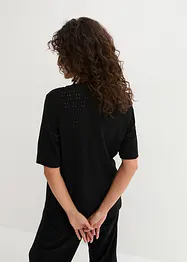 Crepe-topp med hullbroderi, lett transparent, bonprix