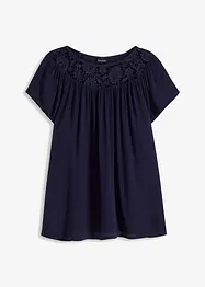 Bluse med blonder, bonprix