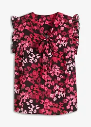 Bluse med print og sløyfe, bonprix