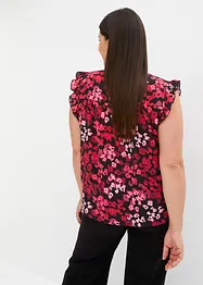 Bluse med print og sløyfe, bonprix