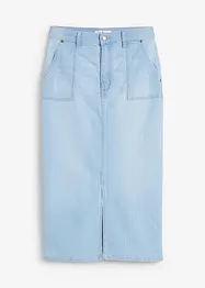 Jeansskjørt med splitt, bonprix