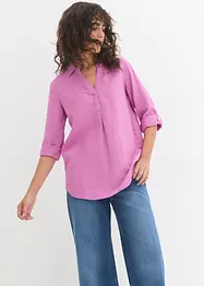 Bluse med 3/4-lang arm og lin, bonprix