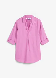 Bluse med 3/4-lang arm og lin, bonprix
