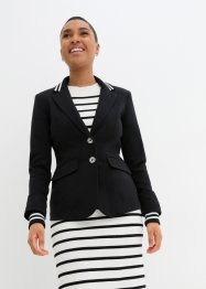 Jersey-blazer i bomull med stripede detaljer, bpc bonprix collection