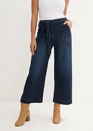 7/8-lang High Waist ultrasoft jeans med knytebelte, Loose Fit, bonprix