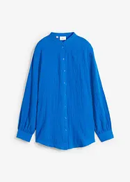 Oversized lang musselin-bluse av bomull med splitt i sidene, bonprix