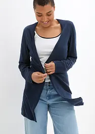 Cardigan i ren bomullsslub, bonprix