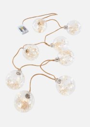 LED-lyskjede med 8 kuler med tørkede blomster, bpc living bonprix collection