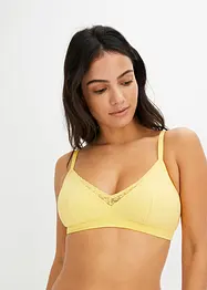 Vattert bralette uten bøyle med økologisk bomull (2-pack), bonprix