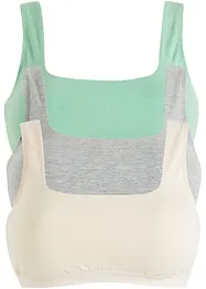 Bustier med økologisk bomull (3-pack), bonprix