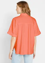 Oversized bluse med kort arm og lin, bonprix