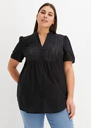 Bluse med hullbroderi, bonprix