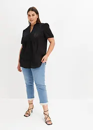 Bluse med hullbroderi, bonprix